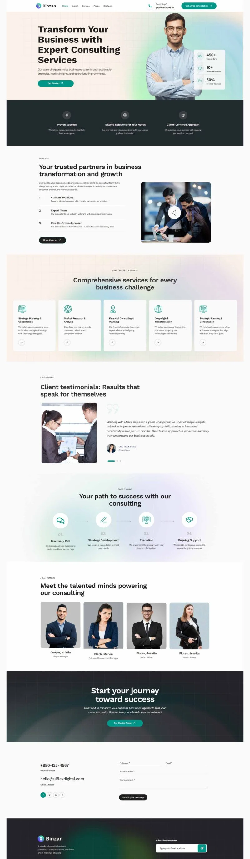 服务/咨询 Elementor 模板首页预览
