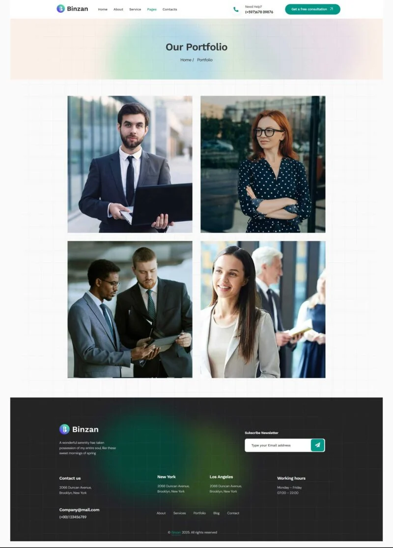 服务/咨询 Elementor 模板案例页面预览