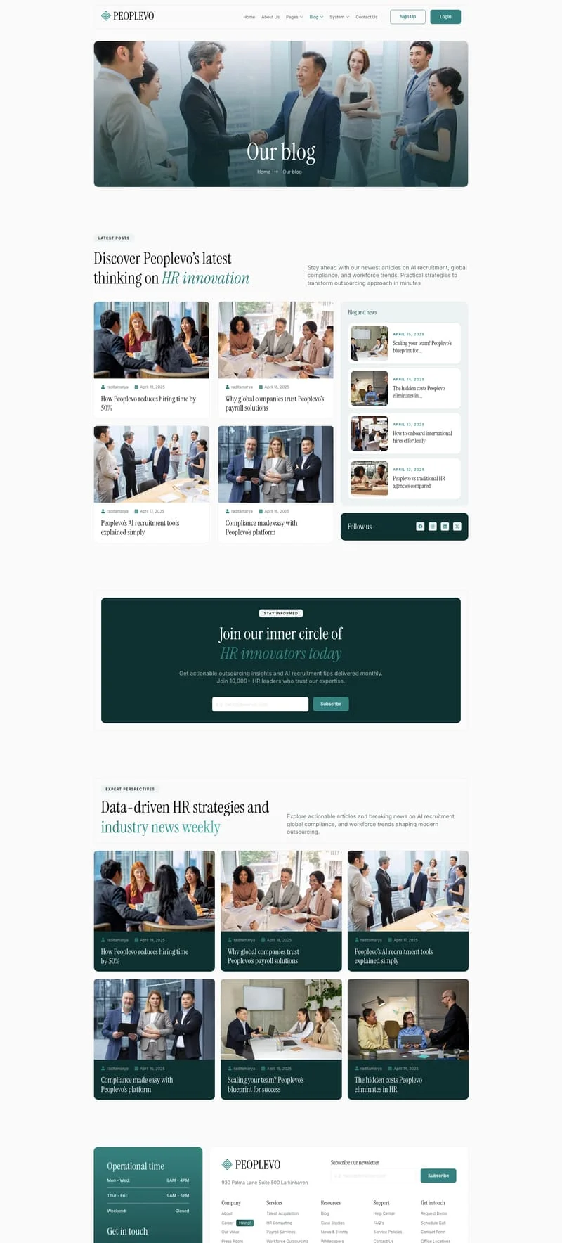 人力资源外包Elementor网站模板_一键导入快速建站插图3-WP资源海 服务/咨询 Elementor 模板博客页面预览