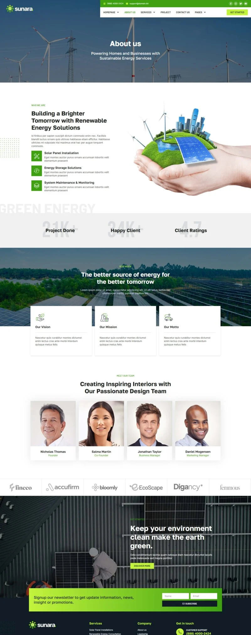 光伏安装工程Elementor网站模板_一键导入快速建站插图5-WP资源海 工业/工厂 Elementor 模板关于我们预览