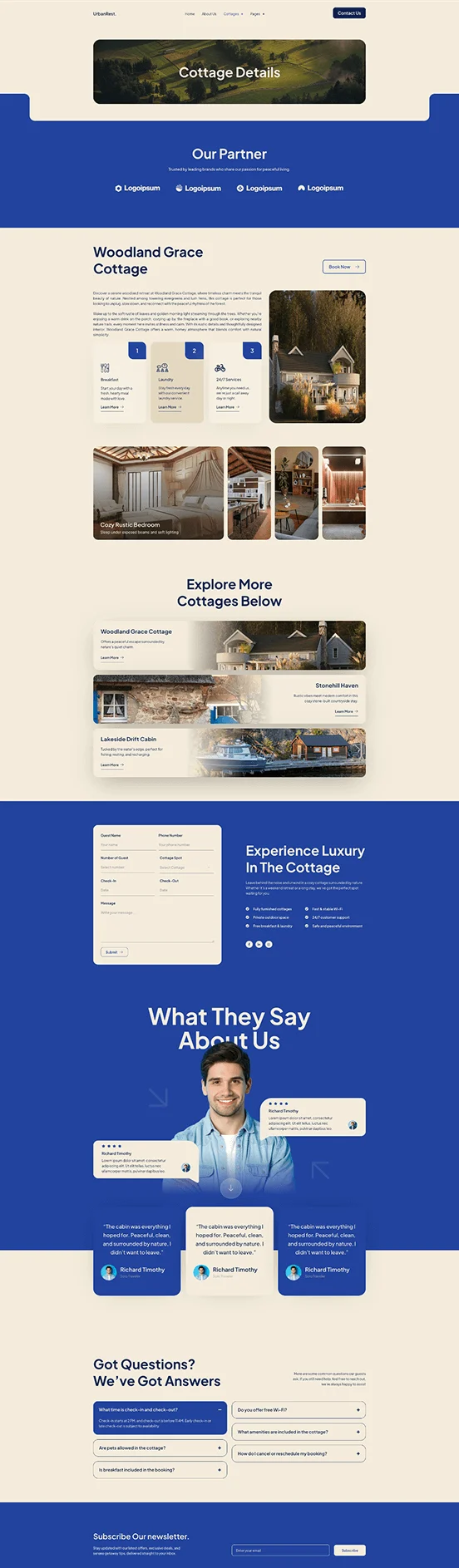 度假小屋租赁Elementor网站模板_一键导入快速建站插图5-WP资源海 旅馆/酒店 Elementor 模板小屋详情预览