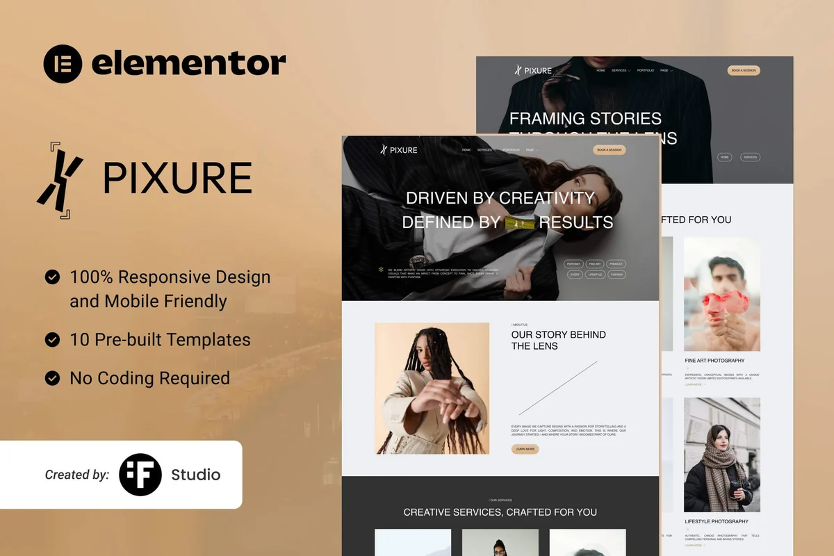 人像时尚摄影Elementor网站模板_一键导入快速建站插图-WP资源海 摄影 Elementor 网站模板封面