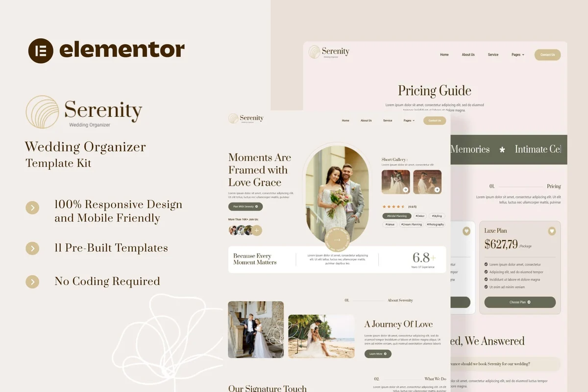 婚礼顾问策划Elementor网站模板_一键导入快速建站