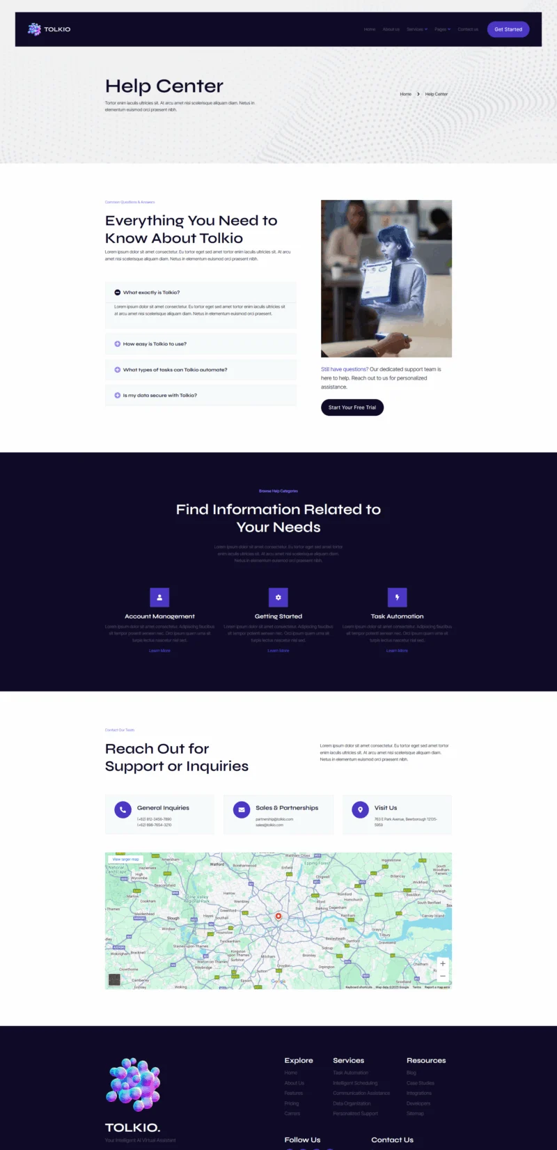 AI Elementor 模板帮助中心预览