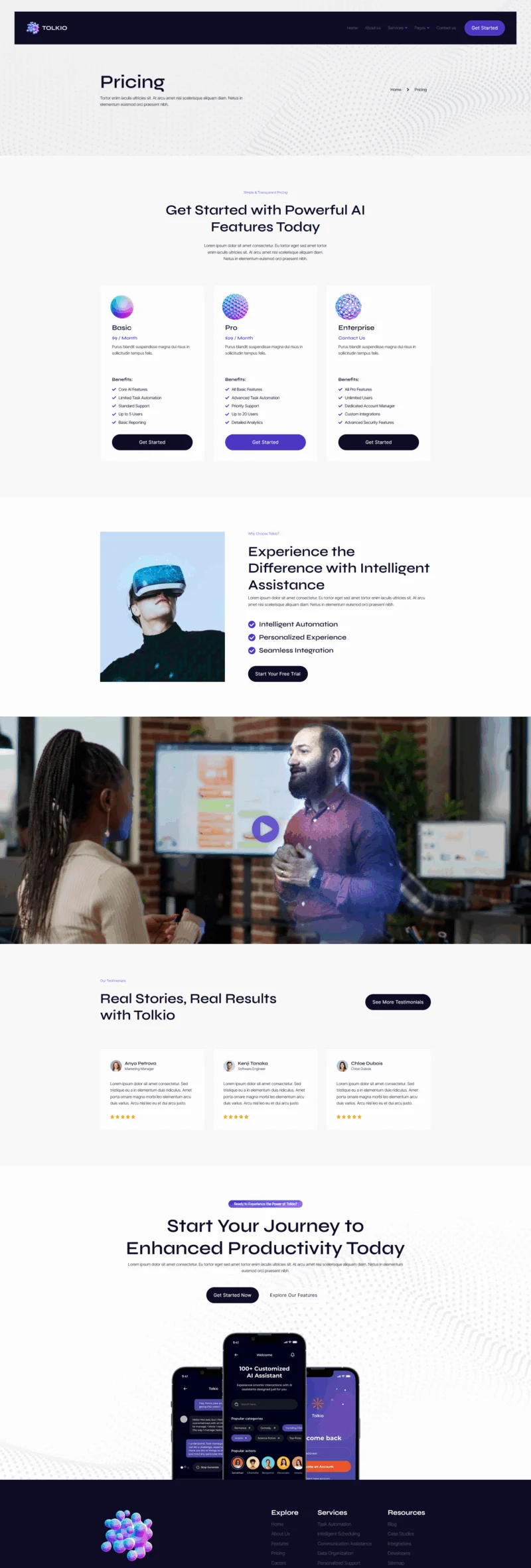AI Elementor 模板价格页面预览