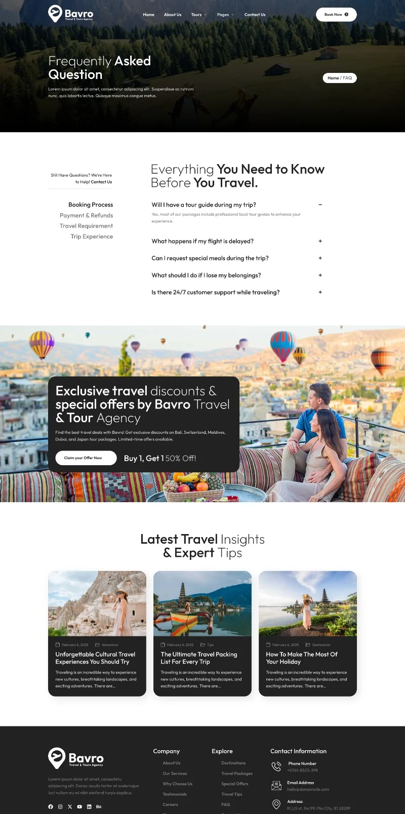 旅游机构Elementor网站模板_一键导入快速建站插图1-WP资源海 户外/旅行 Elementor 模板常见问题预览