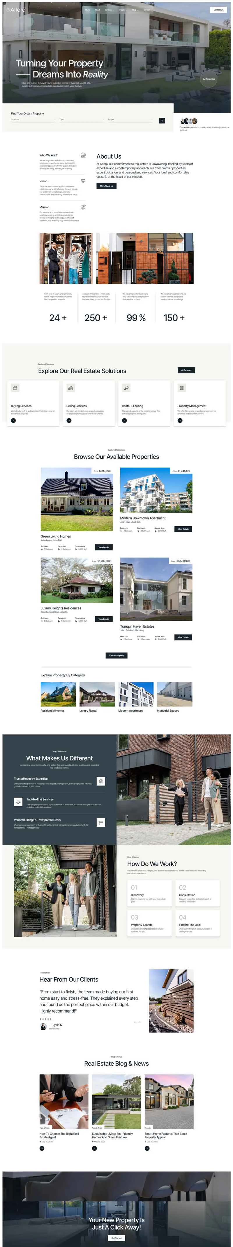 房产经纪与代理Elementor网站模板_一键导入快速建站插图1-WP资源海 建筑/地产 Elementor 模板首页预览