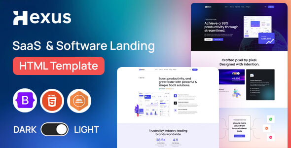 Hexus 网站着陆页 HTML 模板