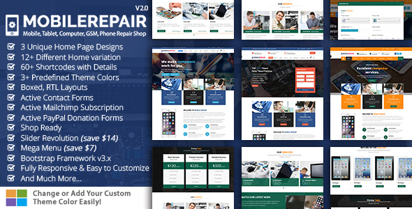 Mobile Repair 手机与电脑维修服务 HTML 模板