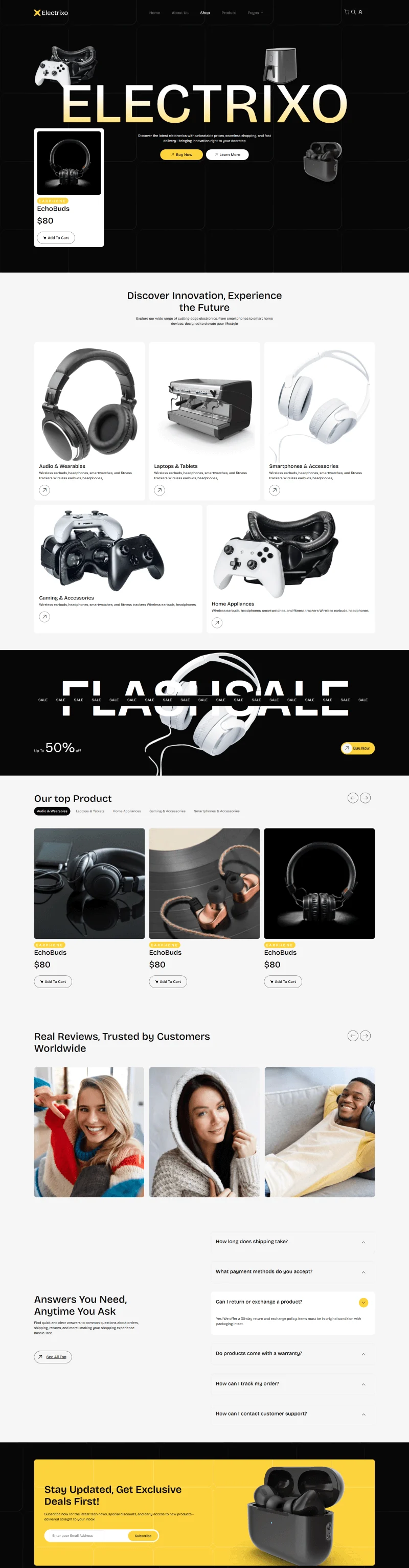 消费电子商店Elementor网站模板_一键导入快速建站插图7-WP资源海 电商 Elementor 模板商店页面预览