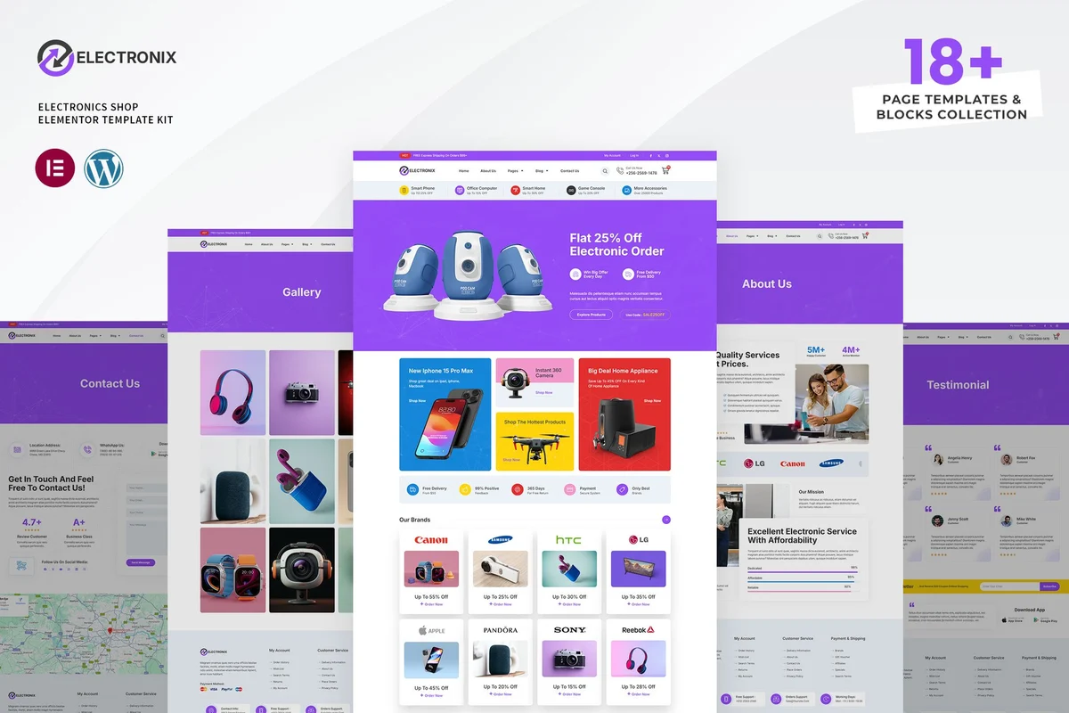 电子产品零售Elementor网站模板_一键导入快速建站插图-WP资源海 电商 Elementor 网站模板封面