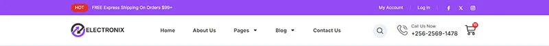 电子产品零售Elementor网站模板_一键导入快速建站插图6-WP资源海 电商 Elementor 模板页眉预览