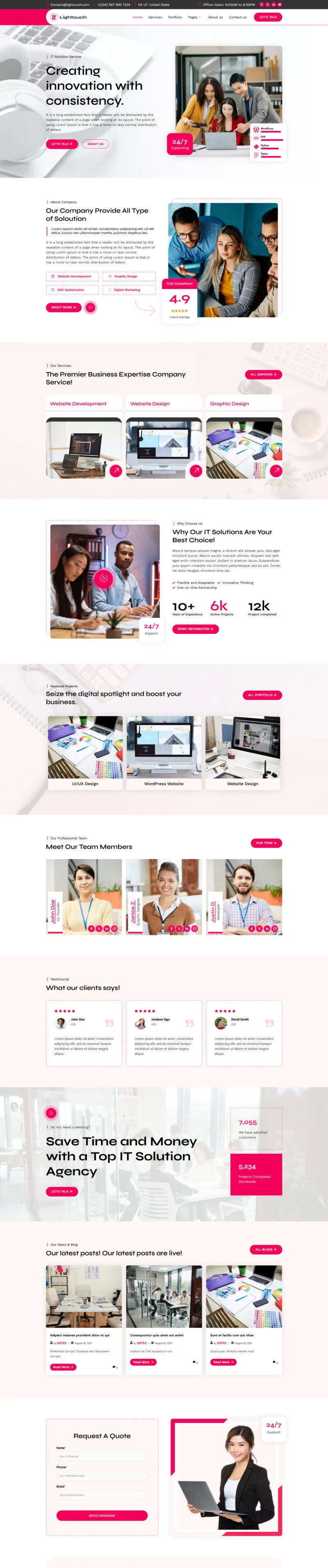 IT互联网 Elementor 模板首页预览