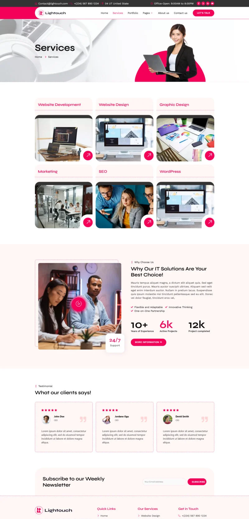IT互联网 Elementor 模板服务页面预览