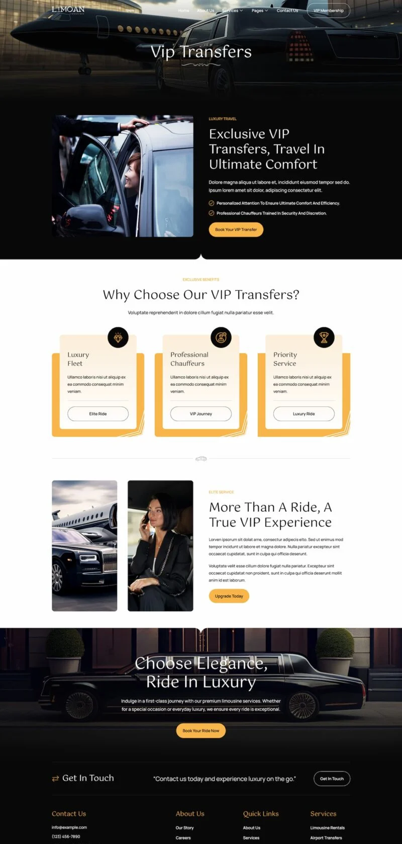 企业 Elementor 模板VIP接送服务预览