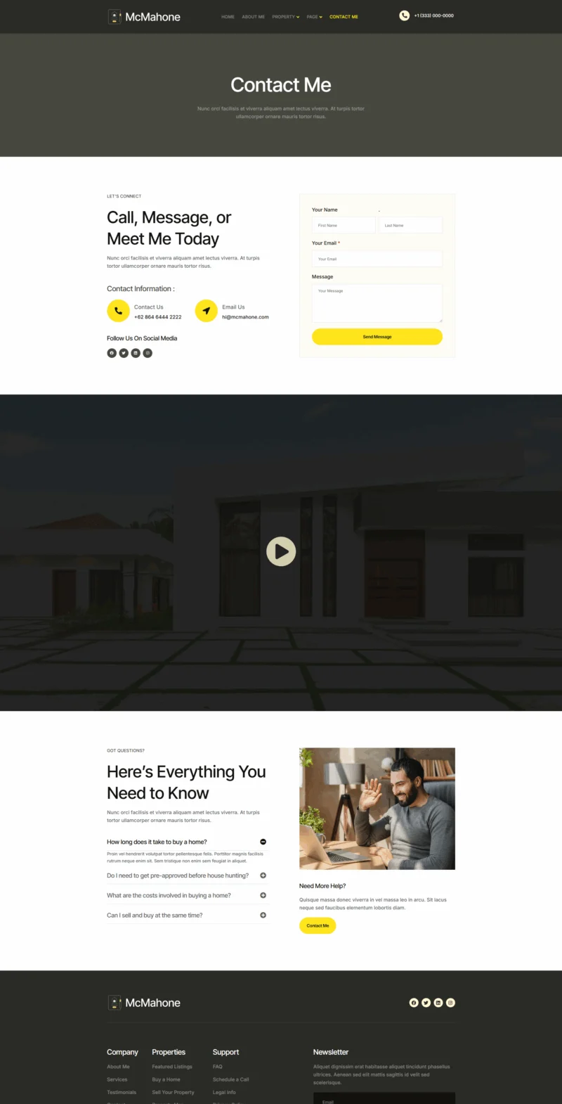 建筑/地产 Elementor 模板联系页面预览