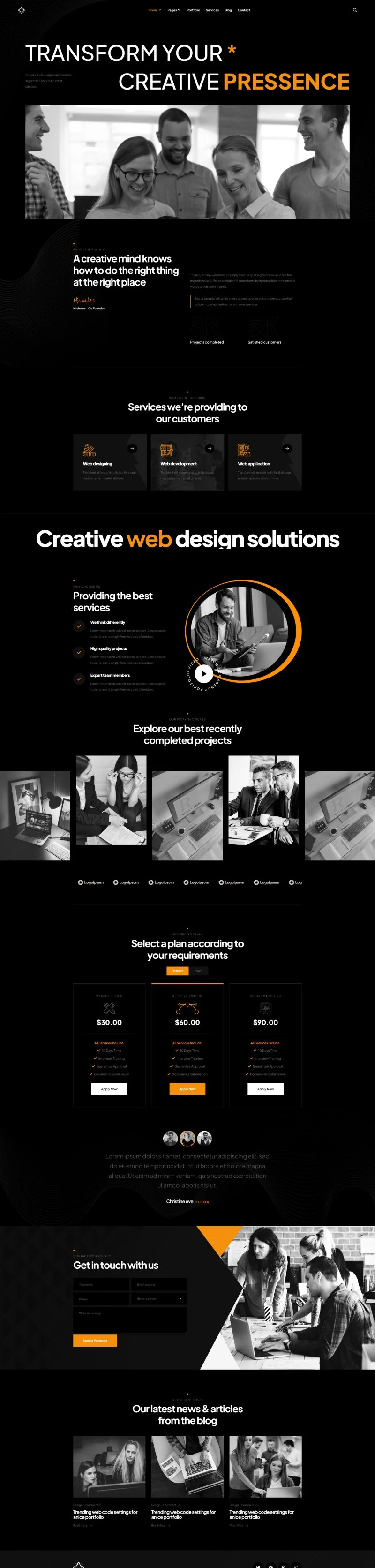 IT互联网 Elementor 模板首页预览