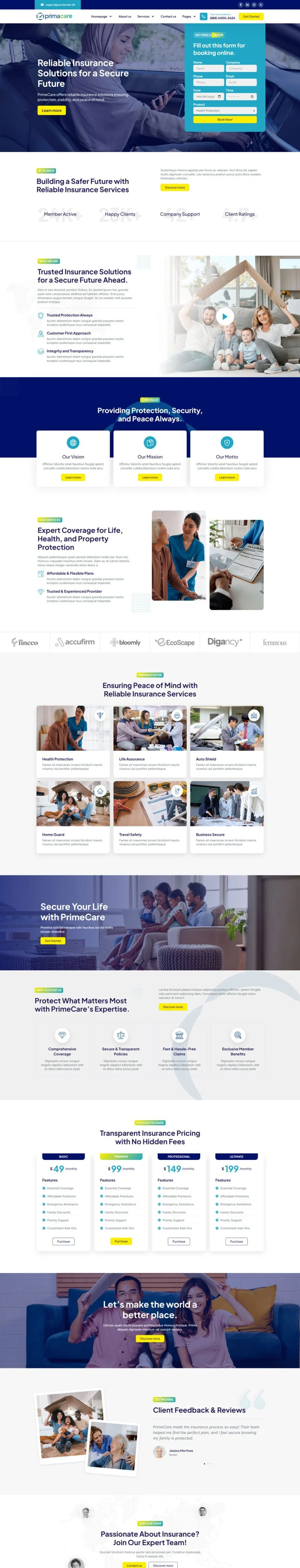金融/投资 Elementor 模板首页预览