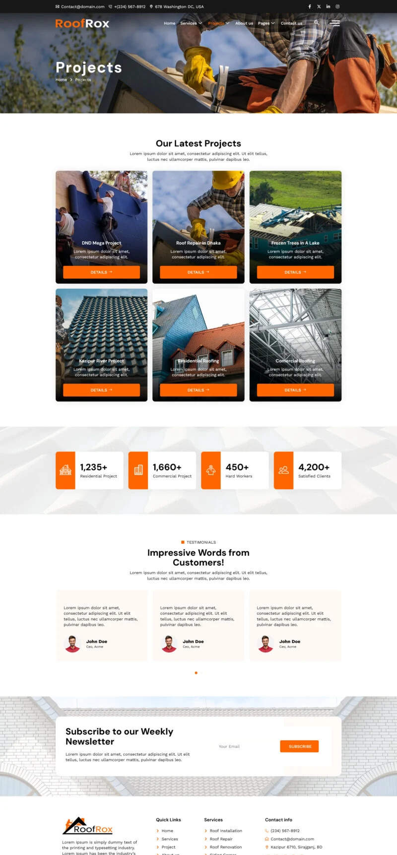 屋顶维修安装Elementor网站模板_一键导入快速建站插图3-WP资源海 装修 Elementor 模板项目案例预览