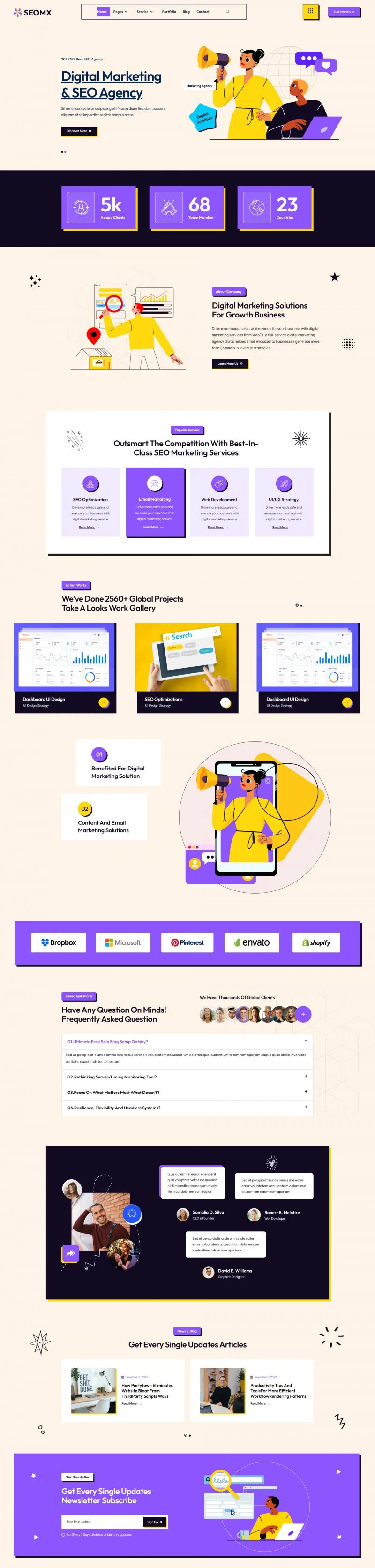 广告/营销 Elementor 模板首页预览