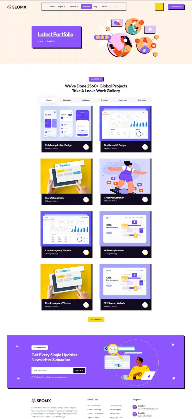 广告/营销 Elementor 模板案例页面预览