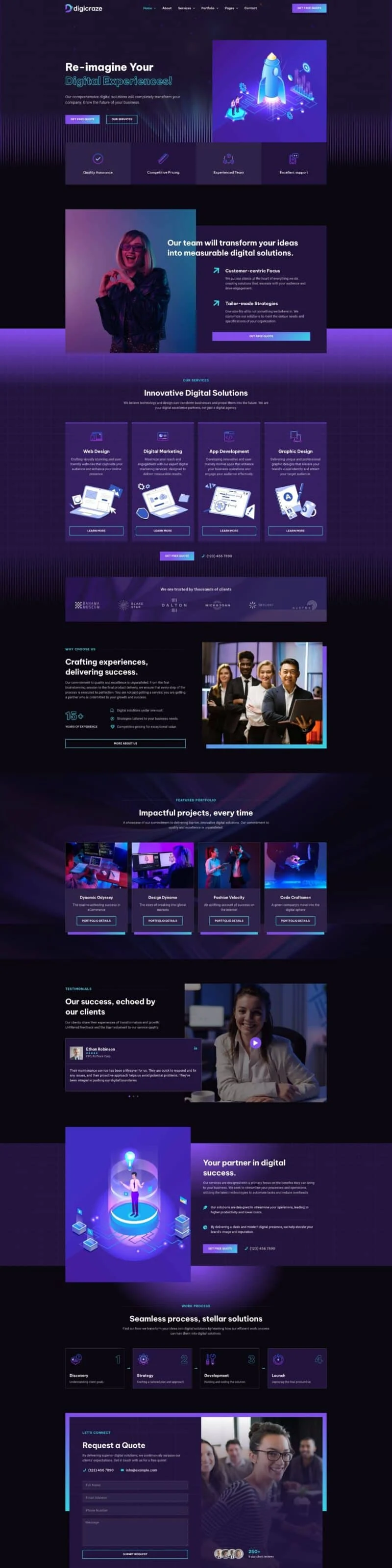 广告/营销 Elementor 模板首页预览