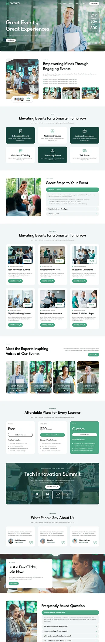 会议/展览 Elementor 模板首页预览