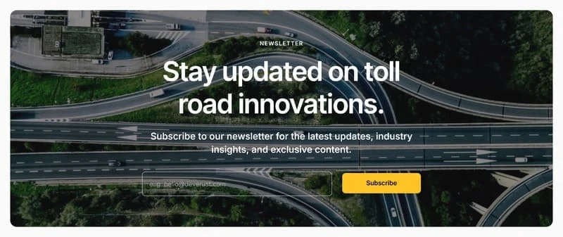 道路桥梁施工Elementor网站模板_一键导入快速建站插图7-WP资源海 建筑/地产 Elementor 模板订阅表单预览