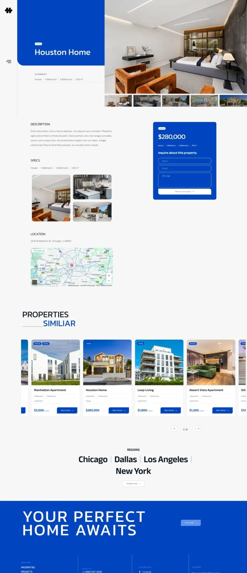 建筑/地产 Elementor 模板房源详情预览