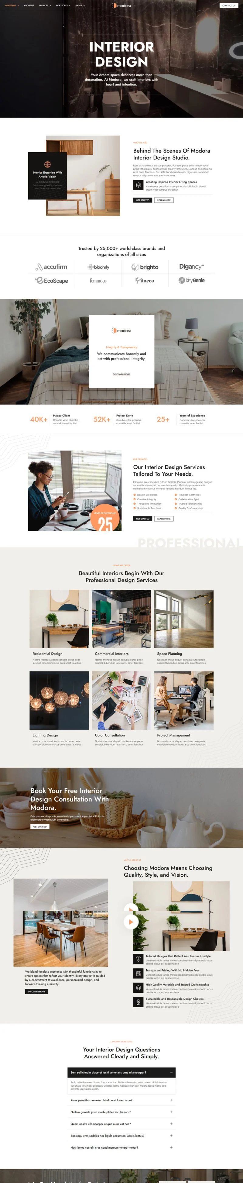 空间设计Elementor网站模板_一键导入快速建站插图2-WP资源海 艺术/设计 Elementor 模板首页预览