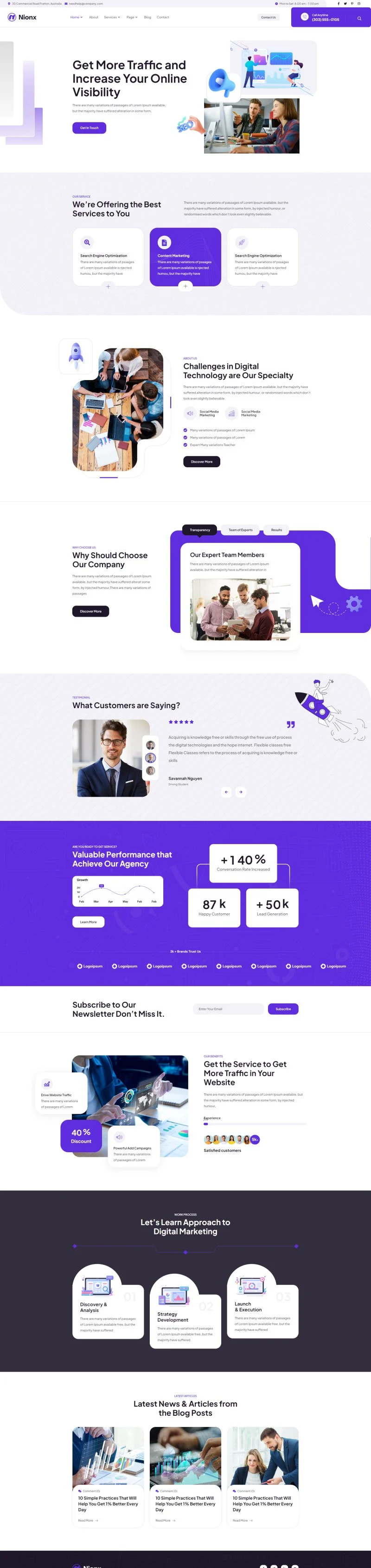广告/营销 Elementor 模板首页预览