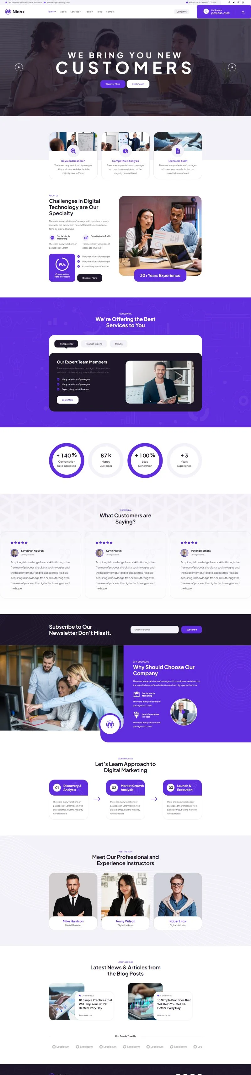 广告/营销 Elementor 模板首页预览