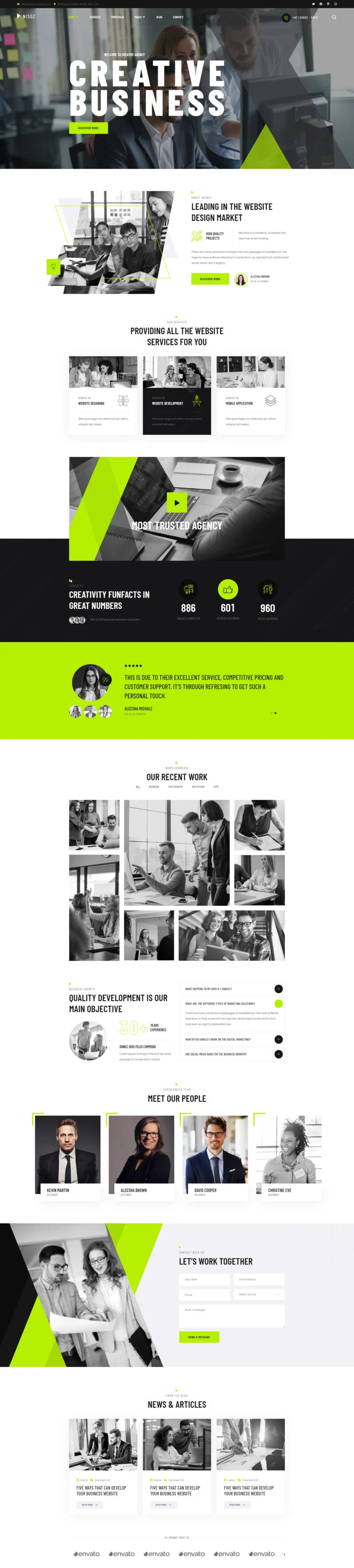 数字创意服务Elementor网站模板_一键导入快速建站插图2-WP资源海 艺术/设计 Elementor 模板首页预览