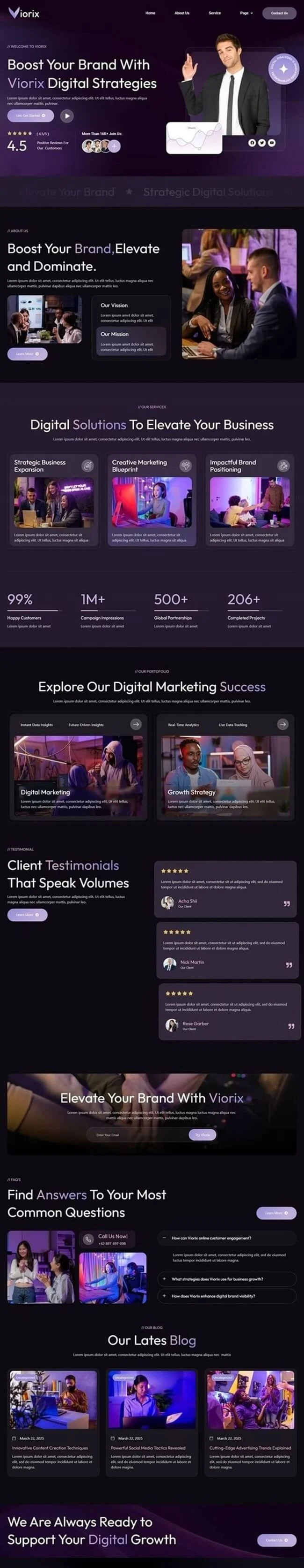 广告/营销 Elementor 模板首页预览