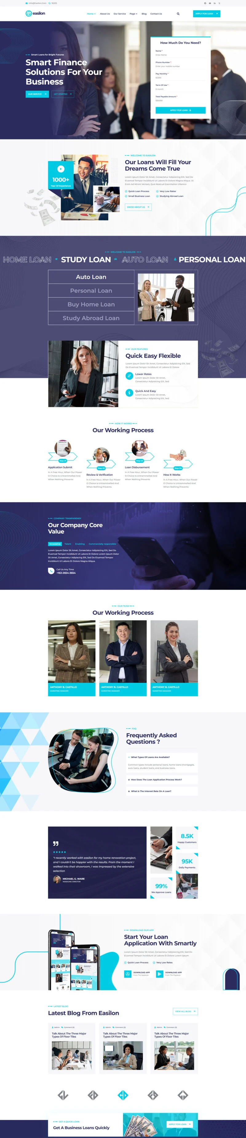金融/投资 Elementor 模板首页预览