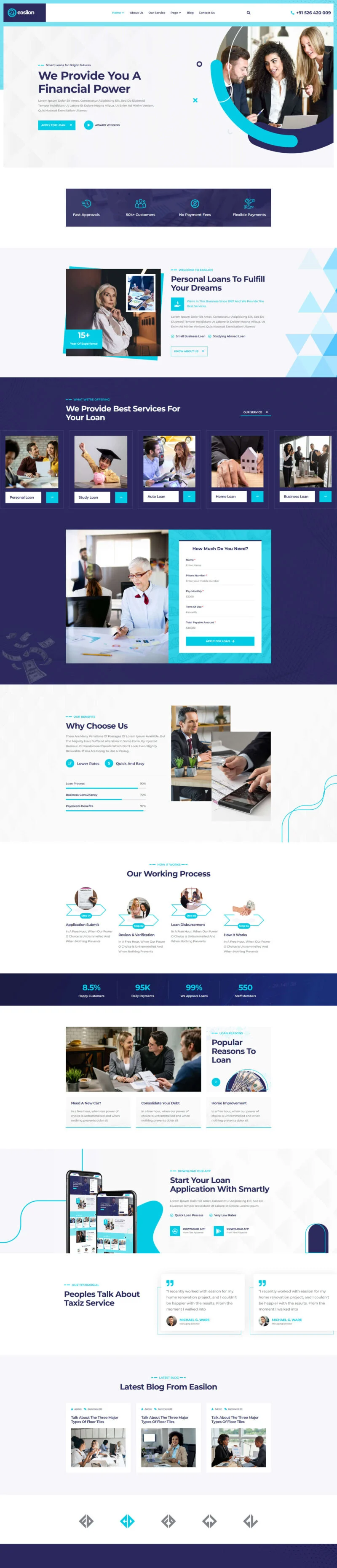 金融/投资 Elementor 模板首页预览