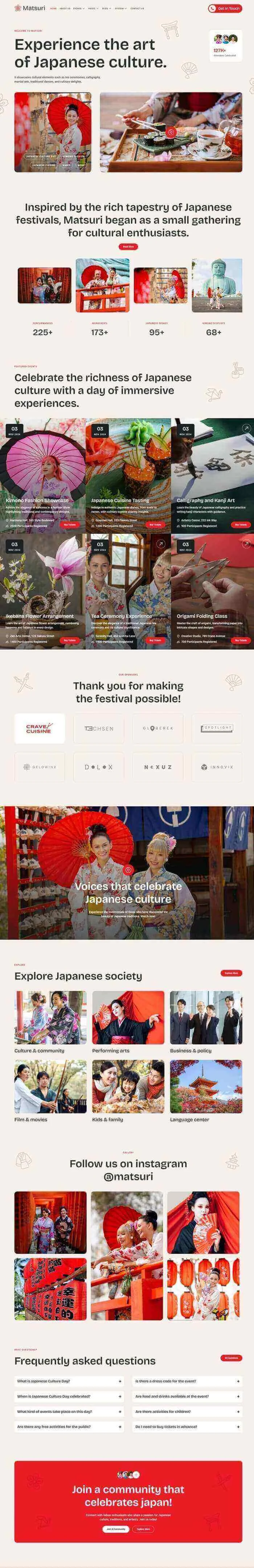 活动/赛事 Elementor 模板首页预览