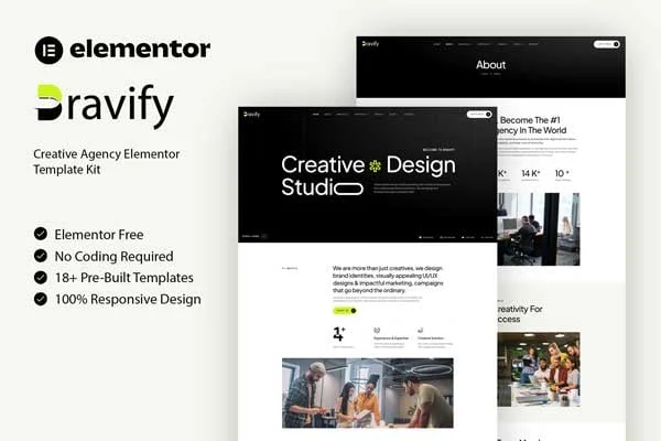 设计工作室Elementor网站模板_一键导入快速建站插图-WP资源海 艺术/设计 Elementor 网站模板封面