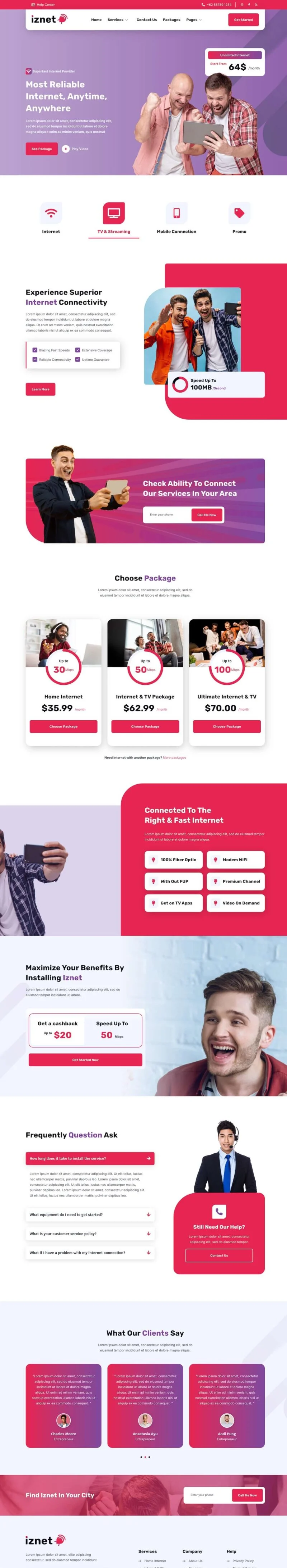 IT互联网 Elementor 模板首页预览