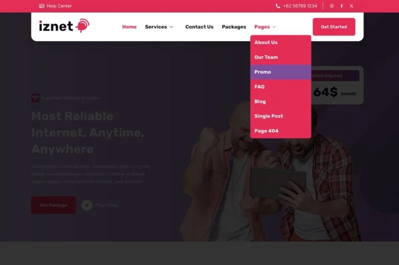 IT互联网 Elementor 模板页眉预览