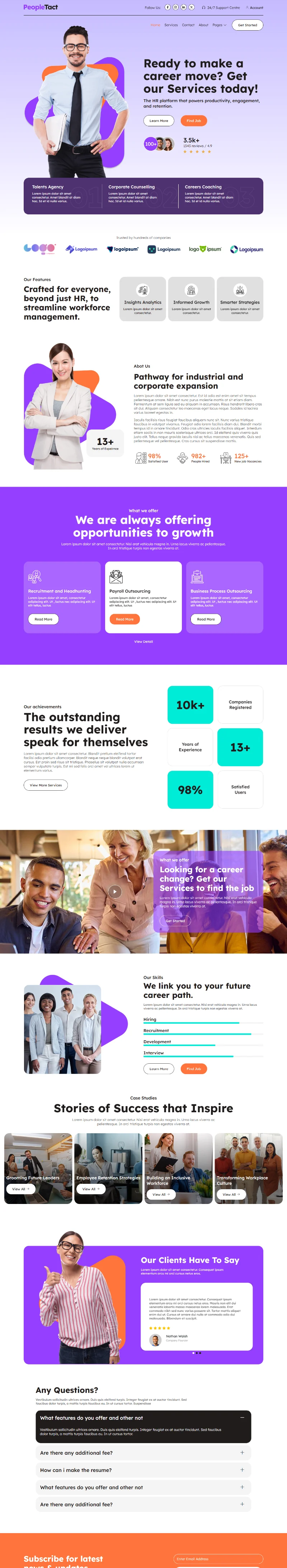 组织/机构 Elementor 模板首页预览