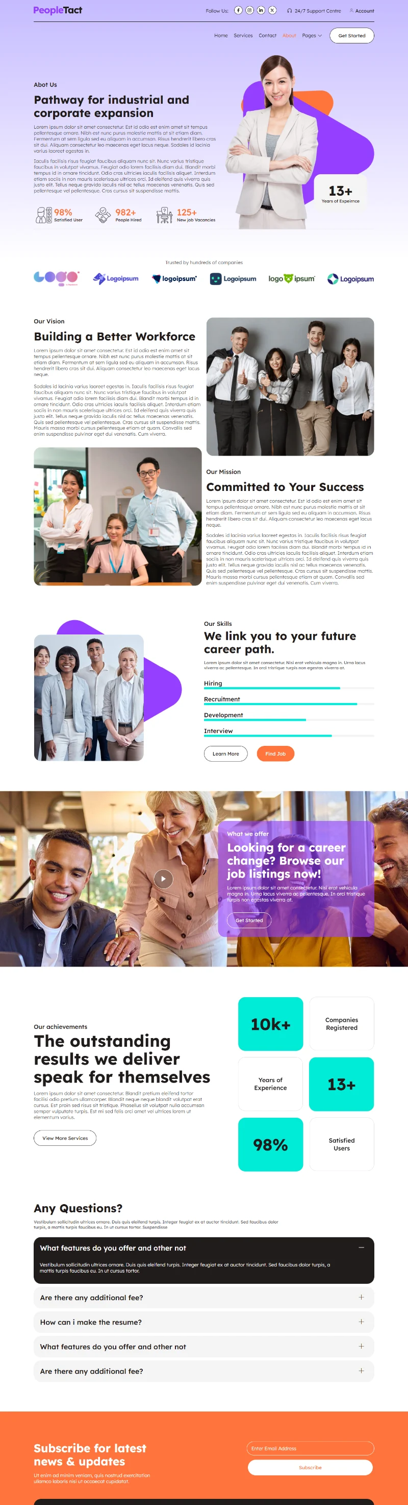 组织/机构 Elementor 模板关于我们预览