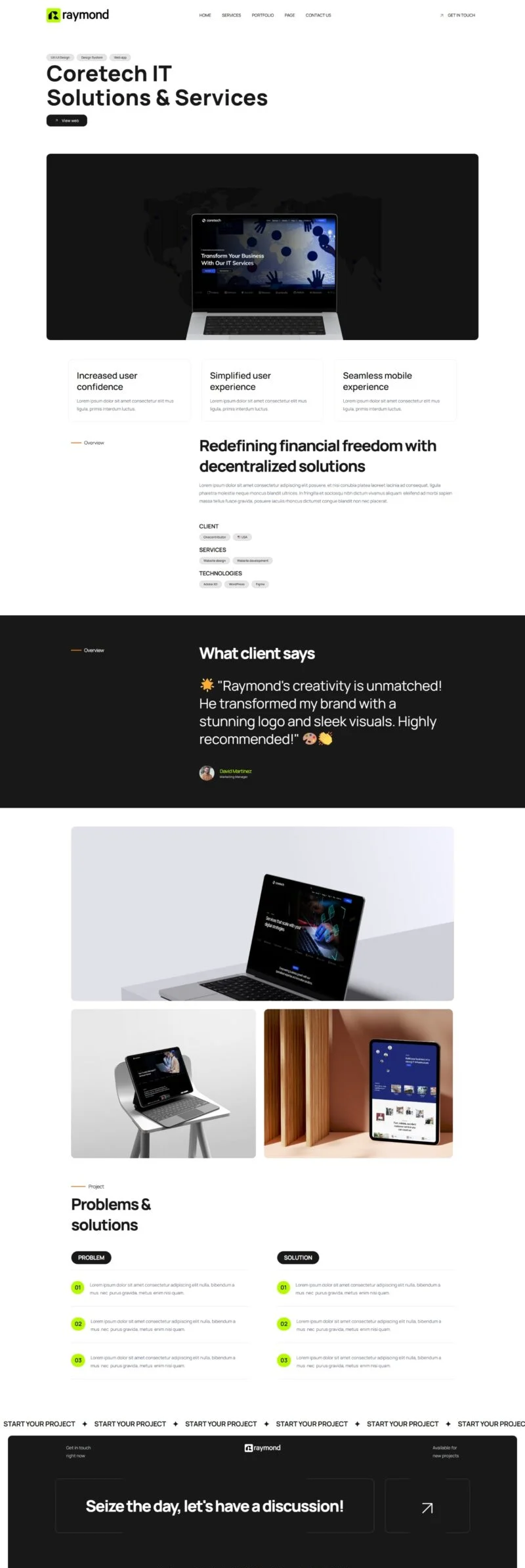 自由职业者服务展示Elementor网站模板_一键导入快速建站插图4-WP资源海 个人 Elementor 模板案例页面预览