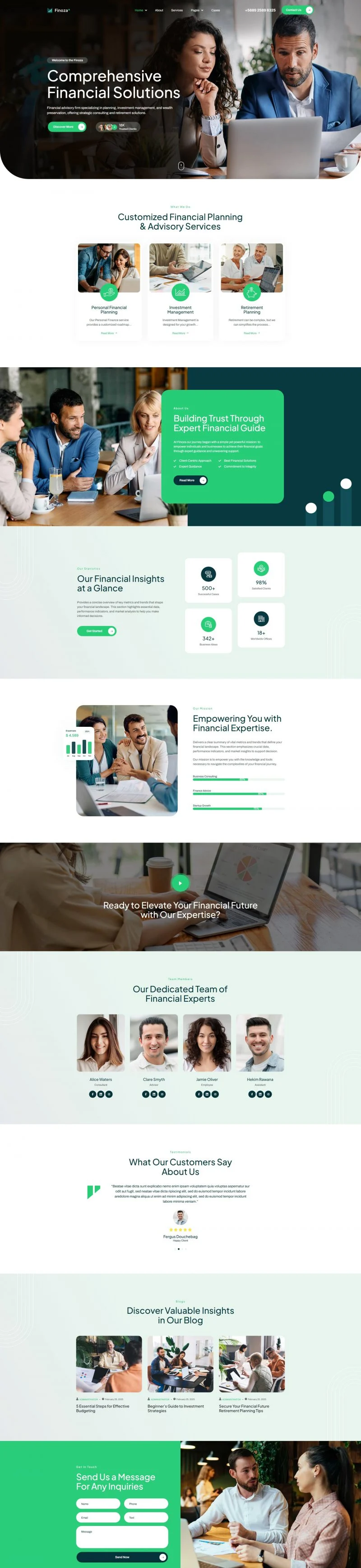 金融/投资 Elementor 模板首页预览