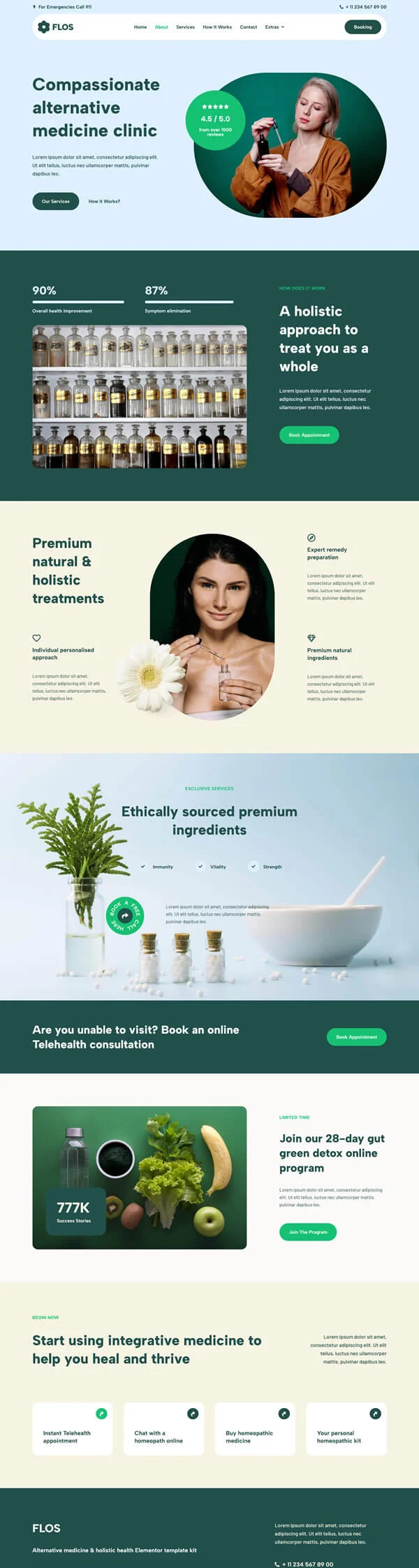 健康/医药 Elementor 模板关于我们预览