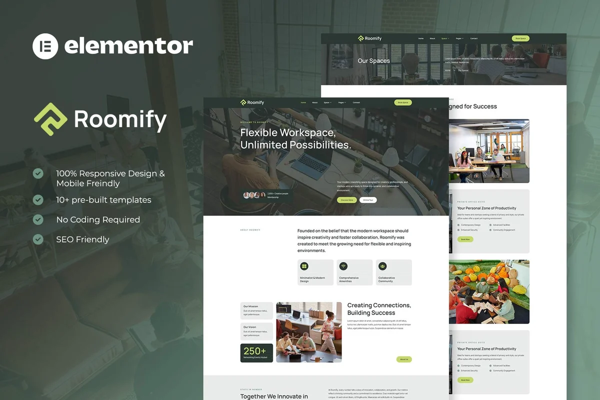灵活办公与联合社区Elementor网站模板_一键导入快速建站插图-WP资源海 企业 Elementor 网站模板封面