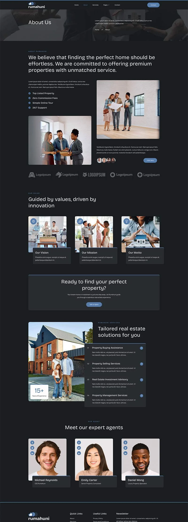 住宅物业Elementor网站模板_一键导入快速建站插图2-WP资源海 建筑/地产 Elementor 模板关于我们预览