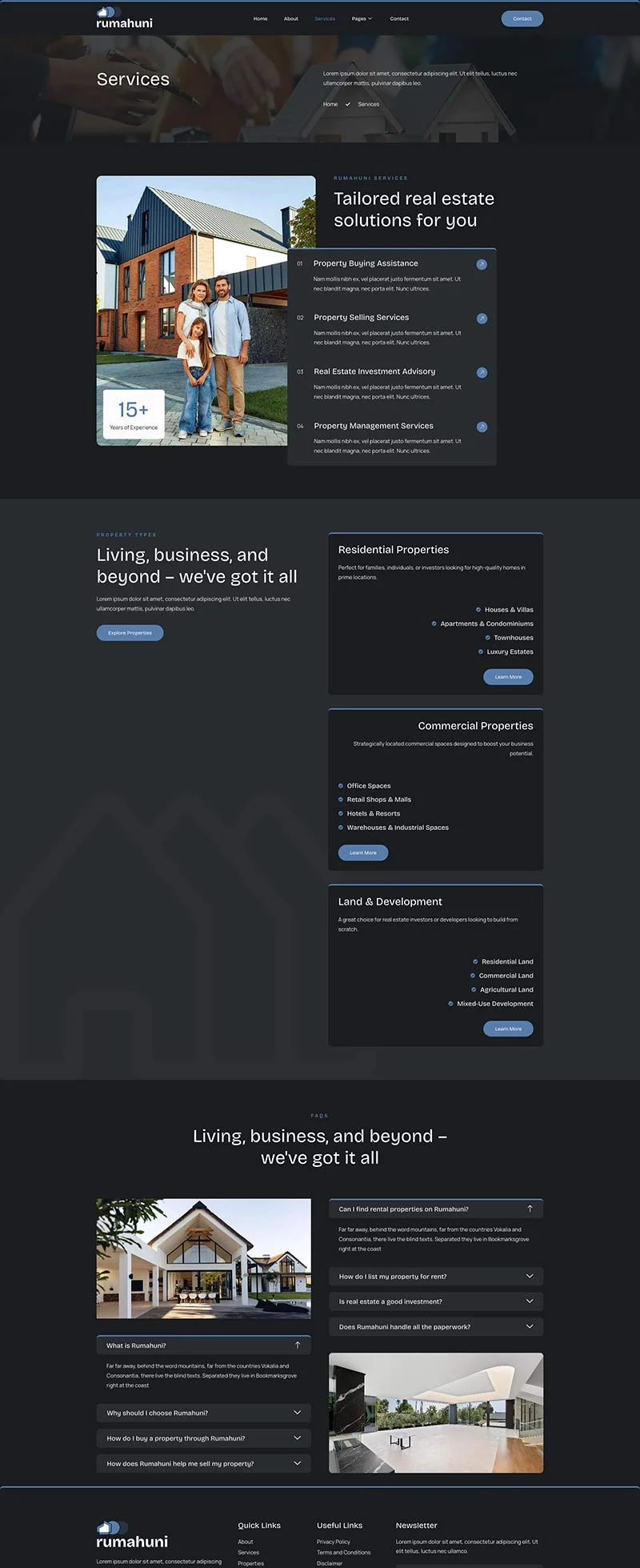 住宅物业Elementor网站模板_一键导入快速建站插图3-WP资源海 建筑/地产 Elementor 模板服务页面预览