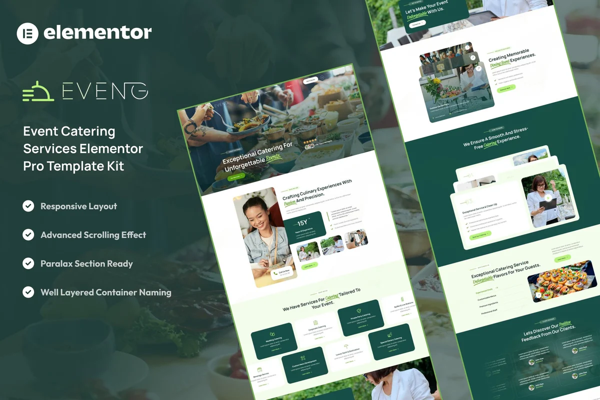 宴会餐饮服务Elementor网站模板_一键导入快速建站插图-WP资源海 餐饮/食品 Elementor 网站模板封面
