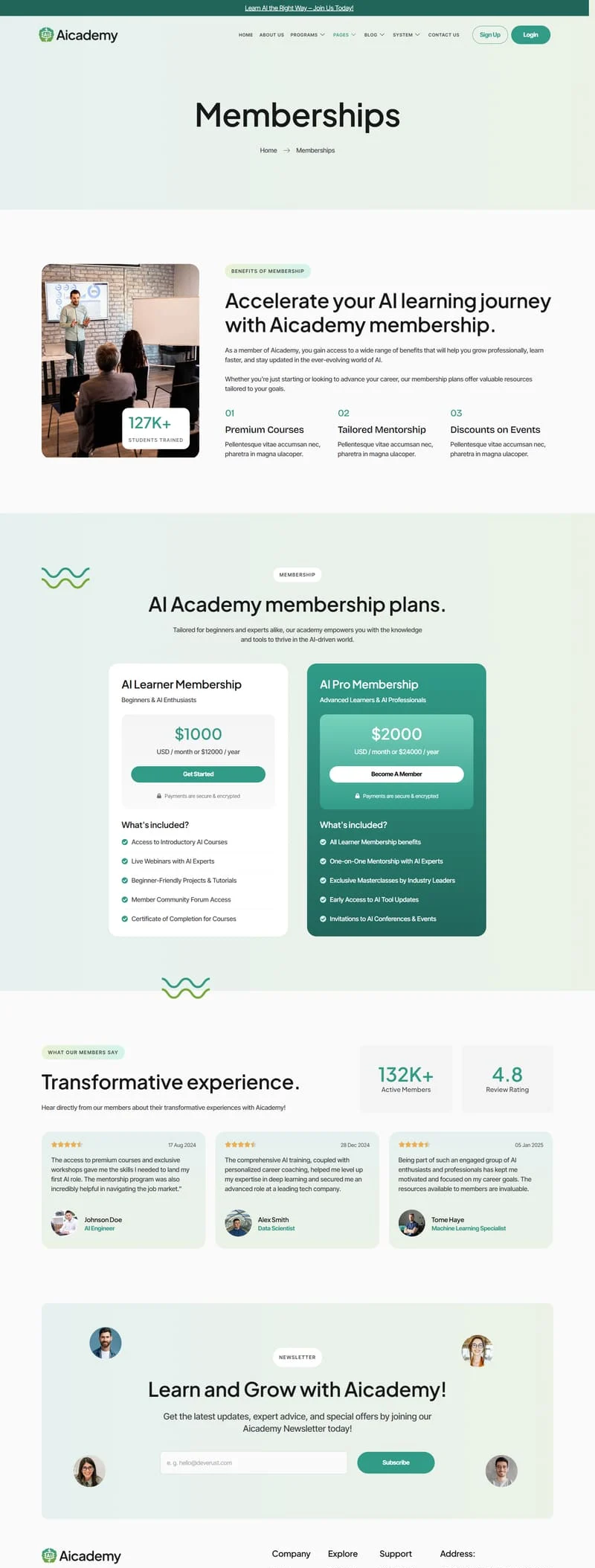 AI教育Elementor网站模板_一键导入快速建站插图4-WP资源海 AI Elementor 模板会员权益预览